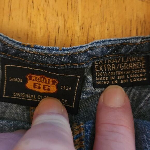 Vintage Y2k early 2000s Route 66 blue denim cropped adjustable strap tank top - Picture 4 of 4